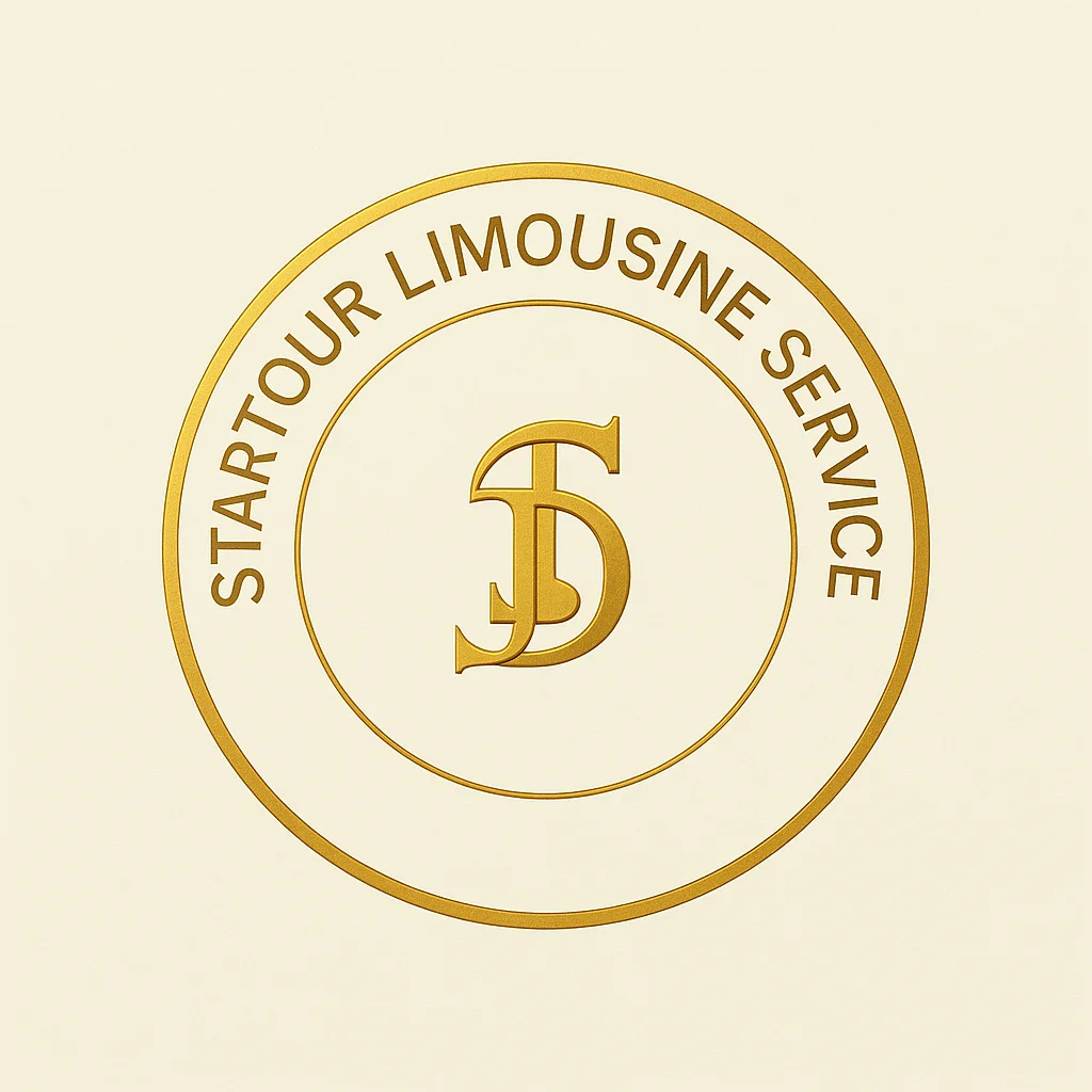 Goldenes Logo von Startour Limousine – Premium Chauffeurservice Schweiz
